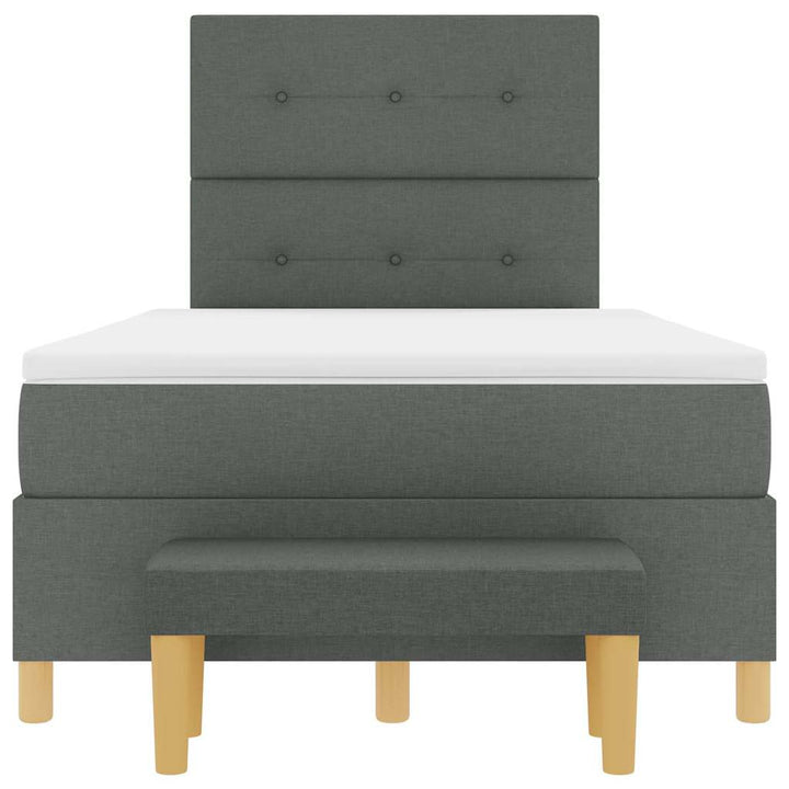 Box spring seng med hovedgærde Mørkegrå 200 x 120 cm Stof