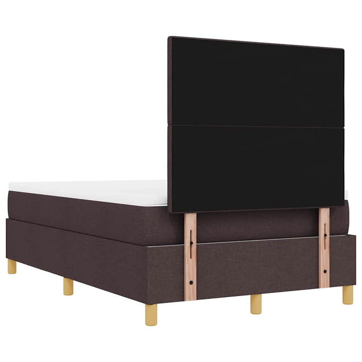 Box spring seng med hovedgærde Mørkebrun 200 x 120 cm Stof