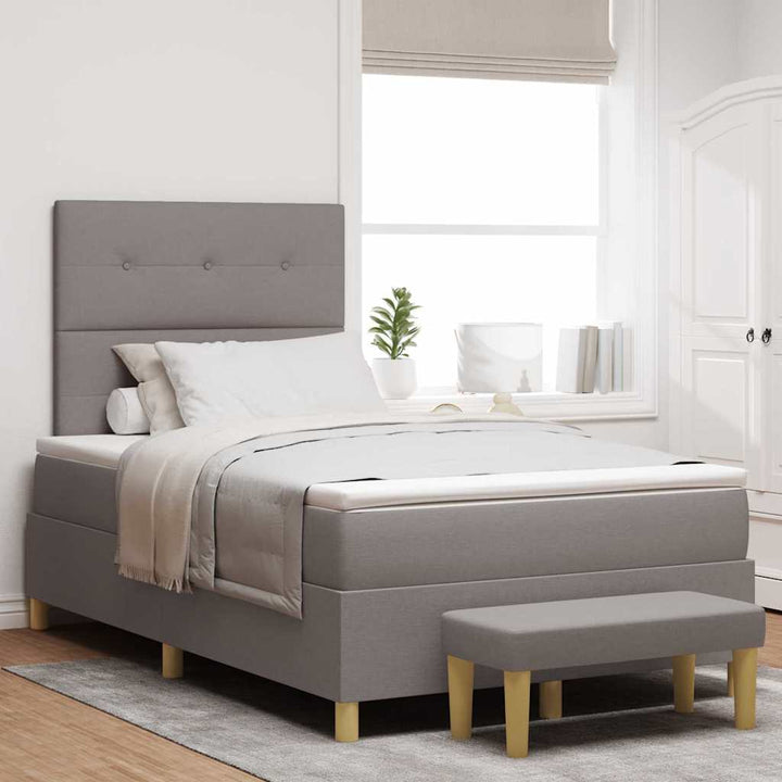 Box spring seng med madras Gråbrun 120 x 200 cm Stof