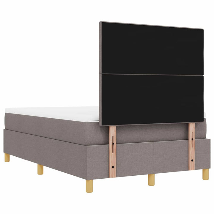 Box spring seng med madras Gråbrun 120 x 200 cm Stof