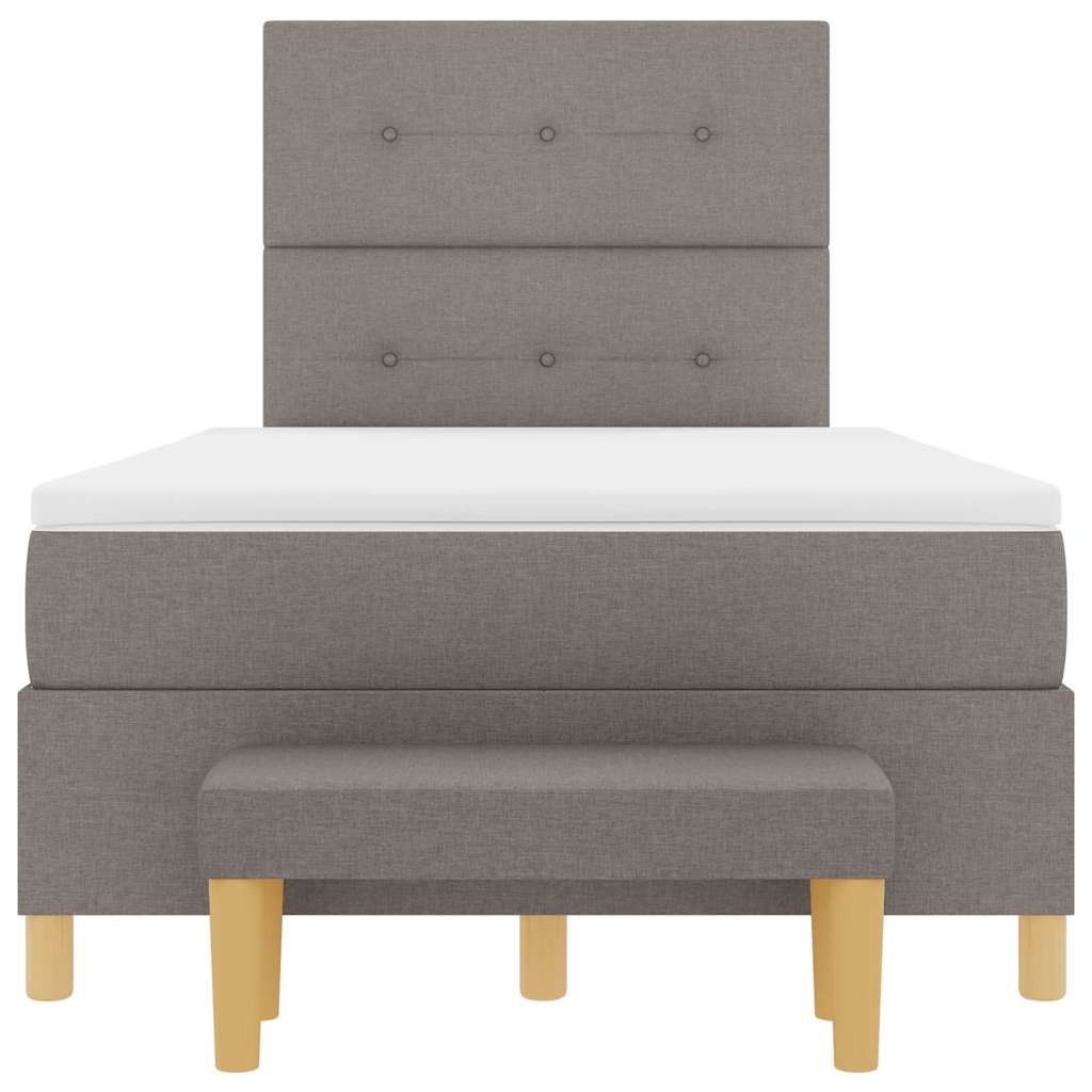 Box spring seng med madras Gråbrun 120 x 200 cm Stof