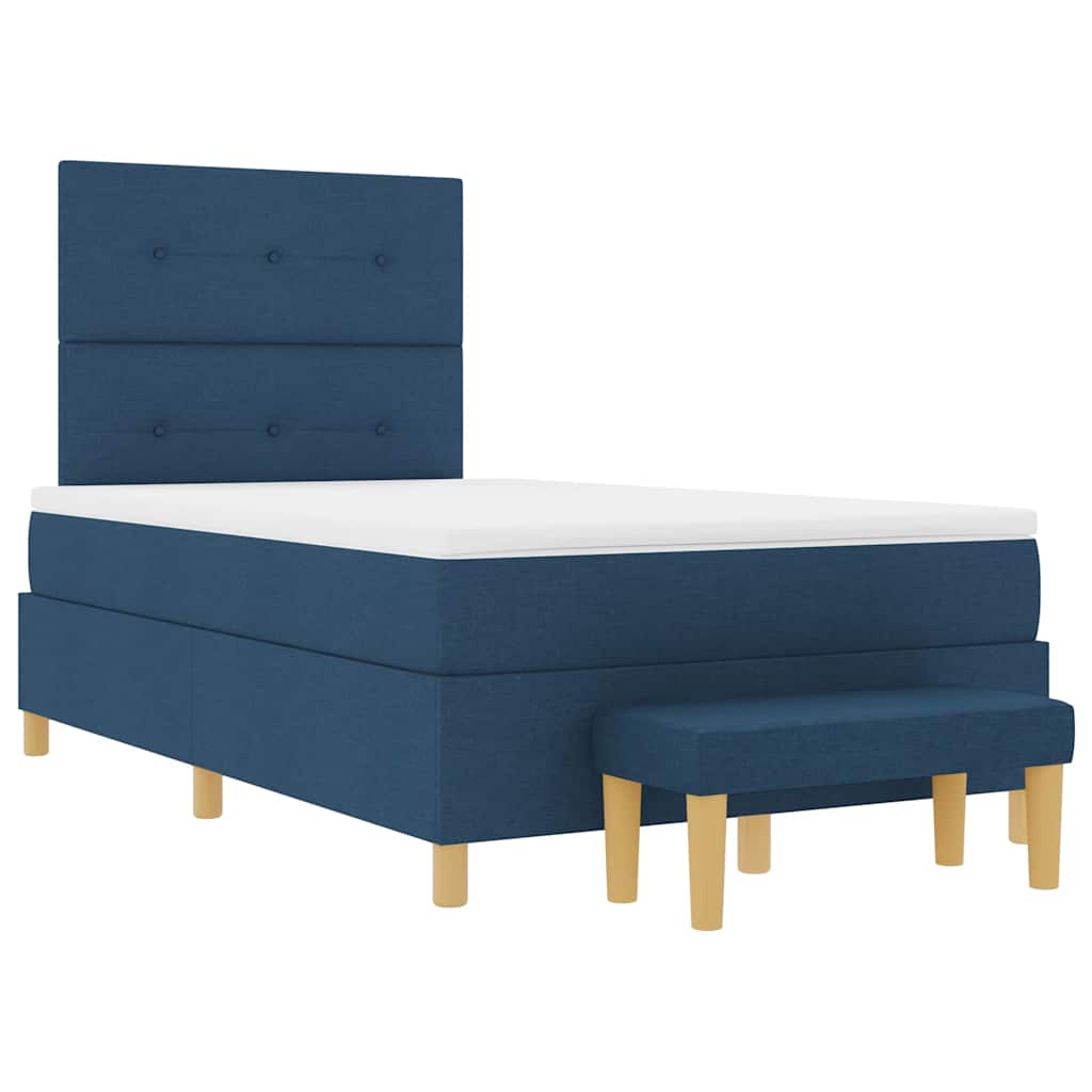 Box spring seng med hovedgærde Blå 200 x 120 cm Stof