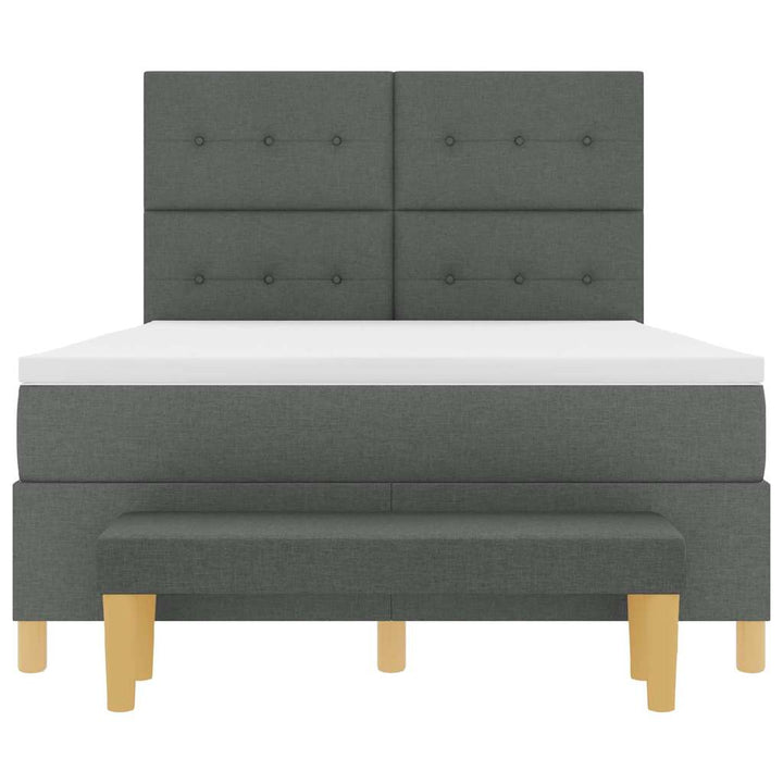 Box spring seng med pude Mørkegrå 200 x 140 cm Stof