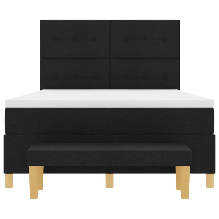 Box spring seng med hovedgærde Sort 200 x 140 cm Stof