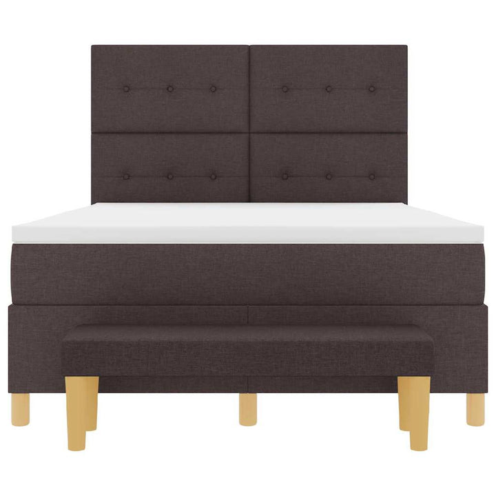 Box spring seng med pude Mørkebrun 200 x 140 cm Stof