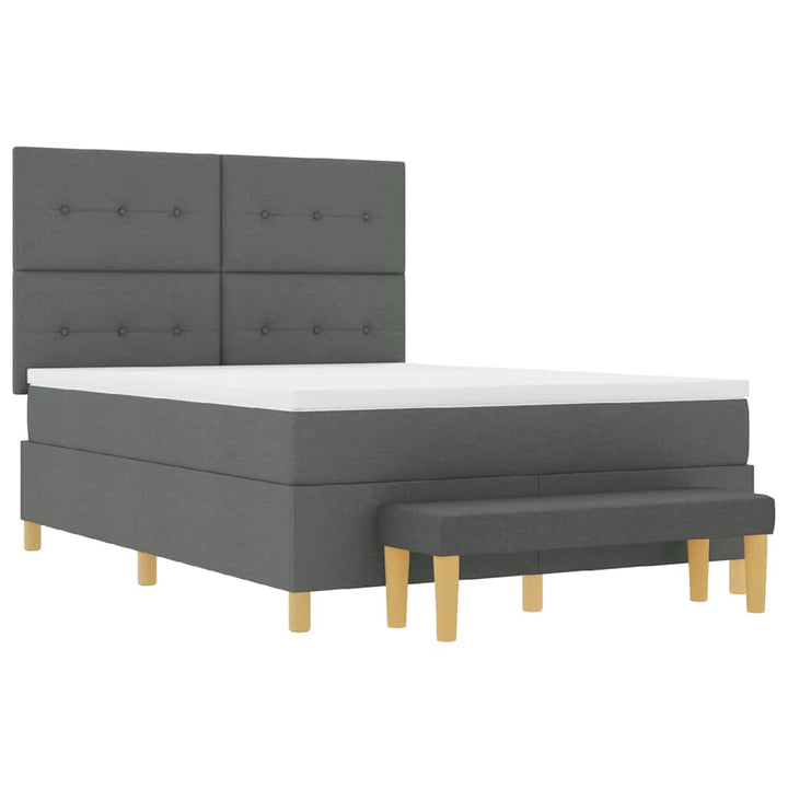 Box spring seng med hovedgærde Mørkegrå 200 x 160 cm Stof