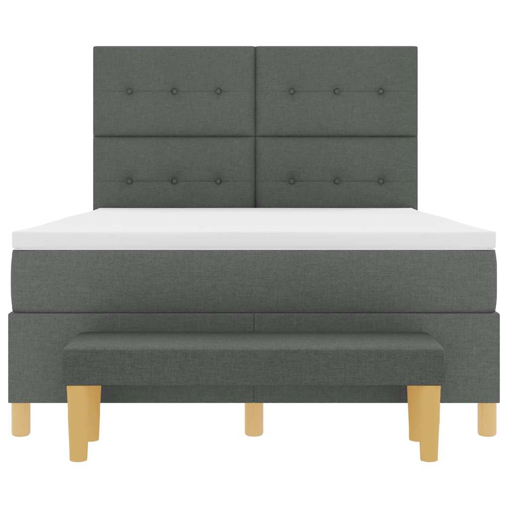 Box spring seng med hovedgærde Mørkegrå 200 x 160 cm Stof