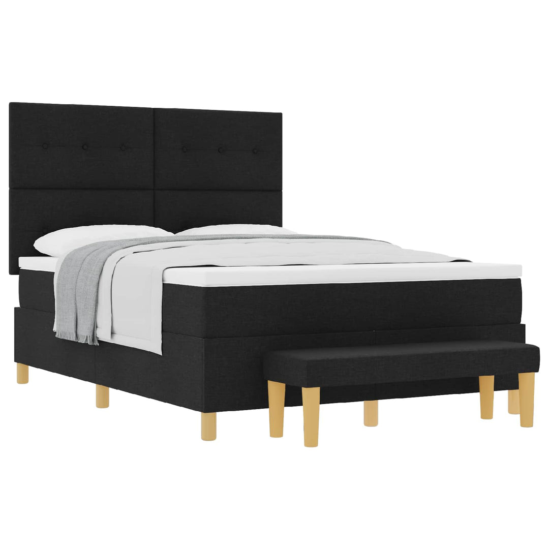 Box spring seng med hovedgærde Sort 200 x 160 cm Stof