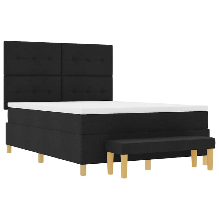 Box spring seng med hovedgærde Sort 200 x 160 cm Stof