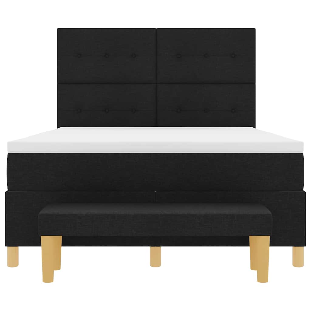 Box spring seng med hovedgærde Sort 200 x 160 cm Stof