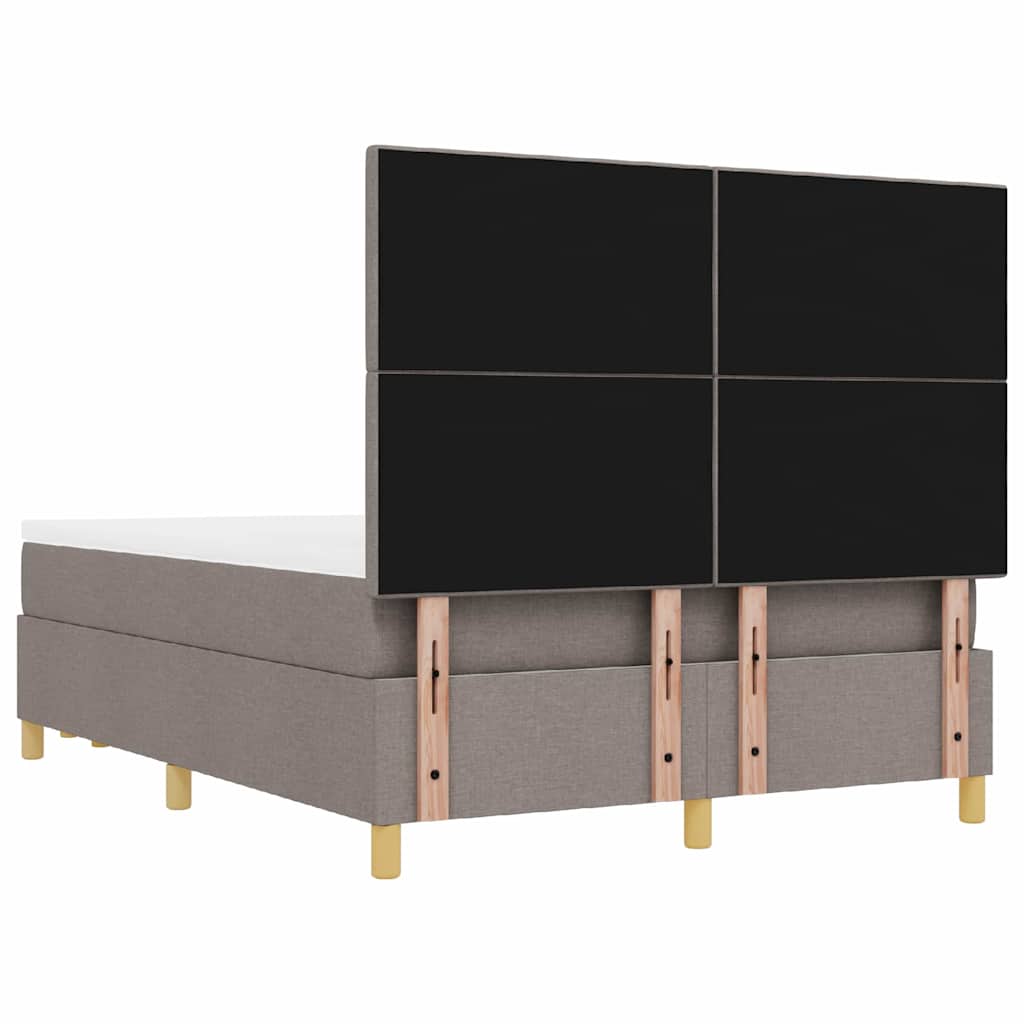 Box spring seng med hovedgærde Gråbrun 200 x 160 cm Stof