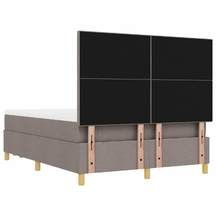 Box spring seng med hovedgærde Gråbrun 200 x 160 cm Stof