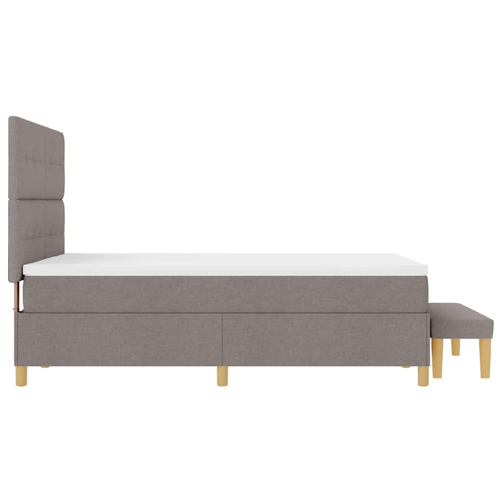 Box spring seng med hovedgærde Gråbrun 200 x 160 cm Stof