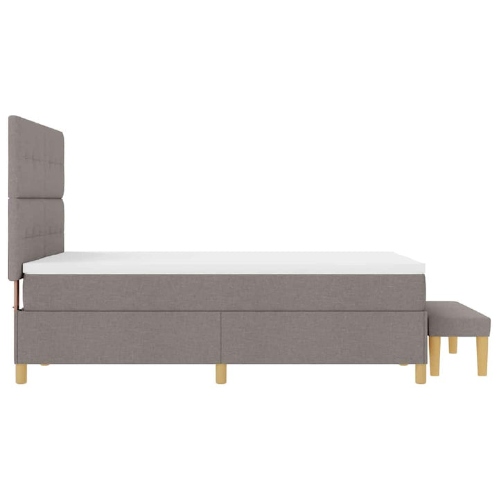 Box spring seng med hovedgærde Gråbrun 200 x 160 cm Stof