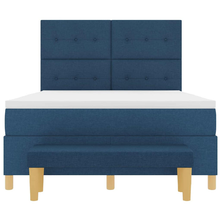 Box spring seng med hovedgærde Blå 200 x 160 cm Stof