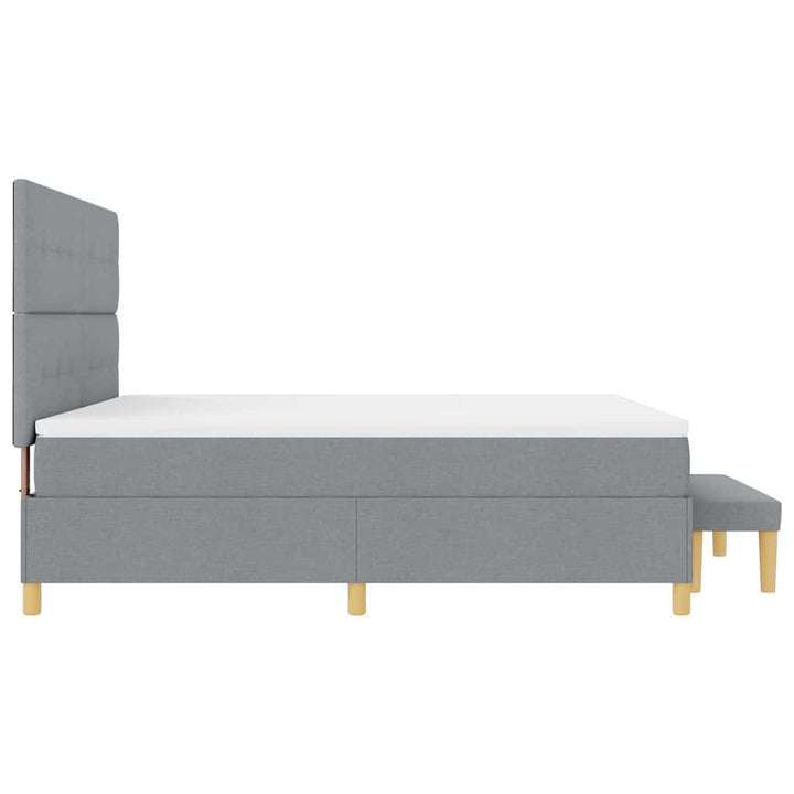 Box spring seng med hovedgærde Lysegrå 200 x 180 cm Stof
