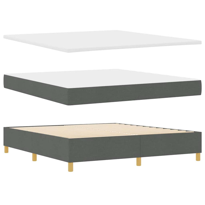 Box spring seng med hovedgærde Mørkegrå 200 x 180 cm Stof