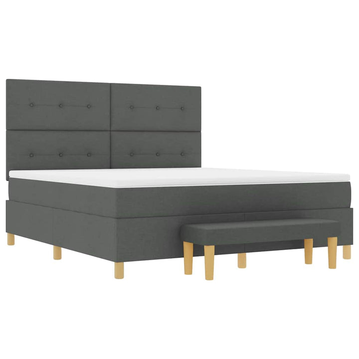 Box spring seng med hovedgærde Mørkegrå 200 x 180 cm Stof