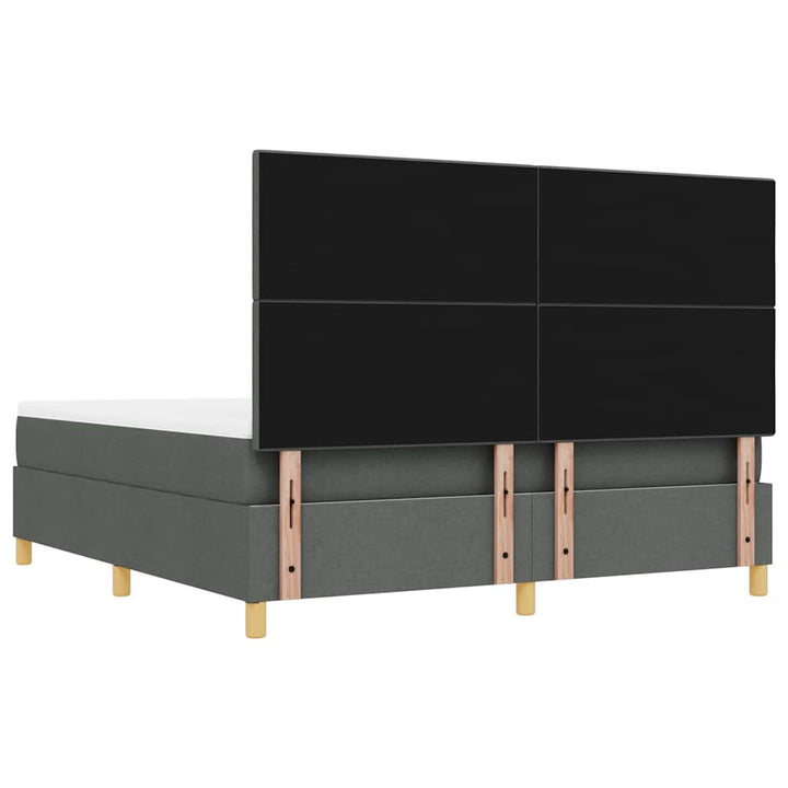 Box spring seng med hovedgærde Mørkegrå 200 x 180 cm Stof