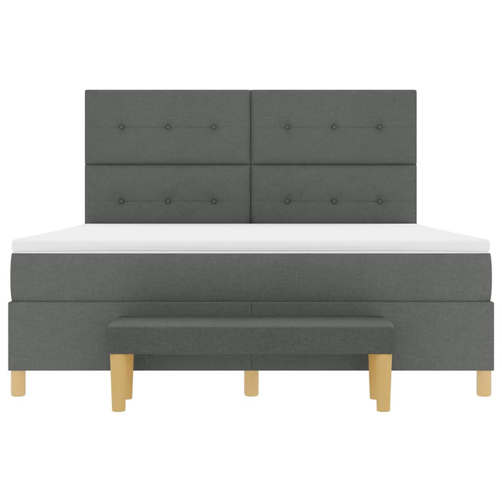 Box spring seng med hovedgærde Mørkegrå 200 x 180 cm Stof