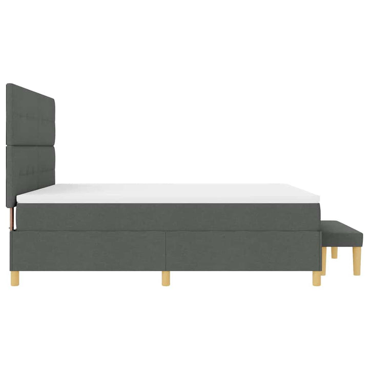 Box spring seng med hovedgærde Mørkegrå 200 x 180 cm Stof