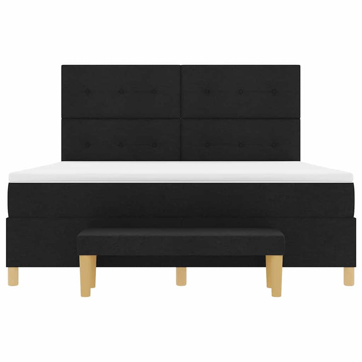 Box spring seng med hovedgærde Sort 200 x 180 cm Stof