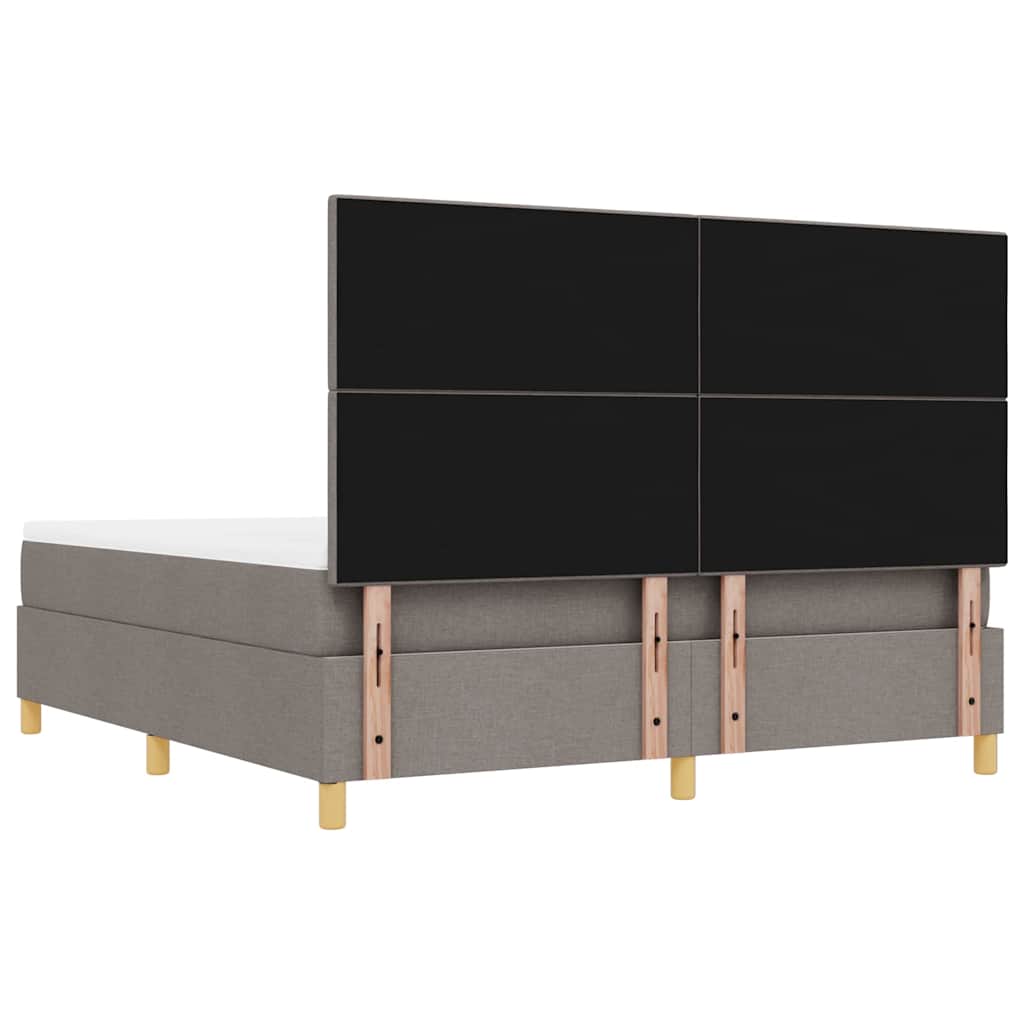 Box spring seng med hovedgærde Gråbrun 200 x 180 cm Stof