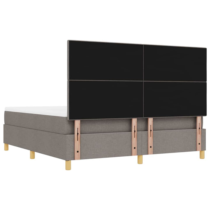 Box spring seng med hovedgærde Gråbrun 200 x 180 cm Stof