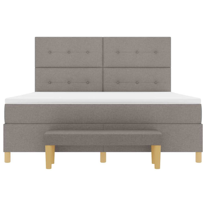 Box spring seng med hovedgærde Gråbrun 200 x 180 cm Stof