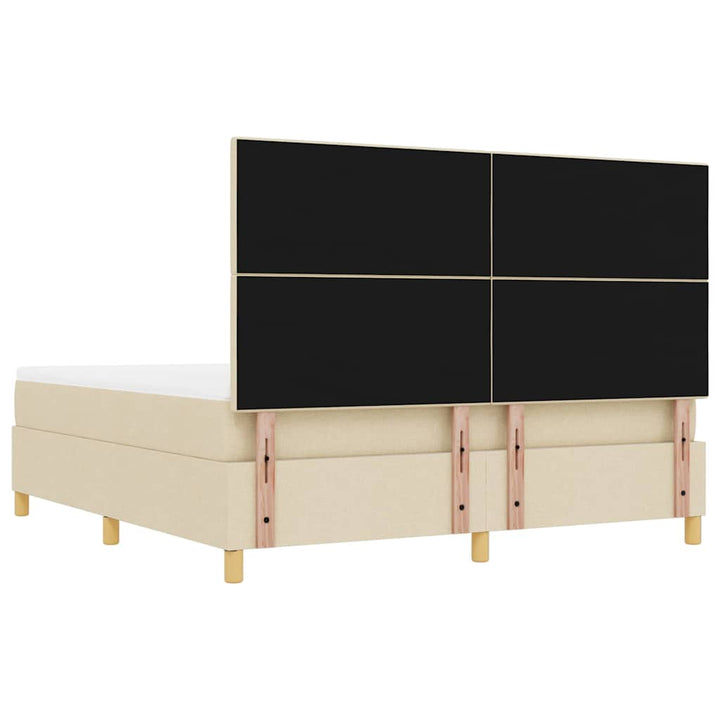 Box spring seng med hovedgærde Creme 200 x 180 cm Stof