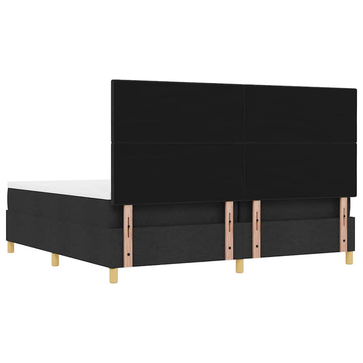 Box spring seng med hovedgærde Sort 200 x 200 cm Stof