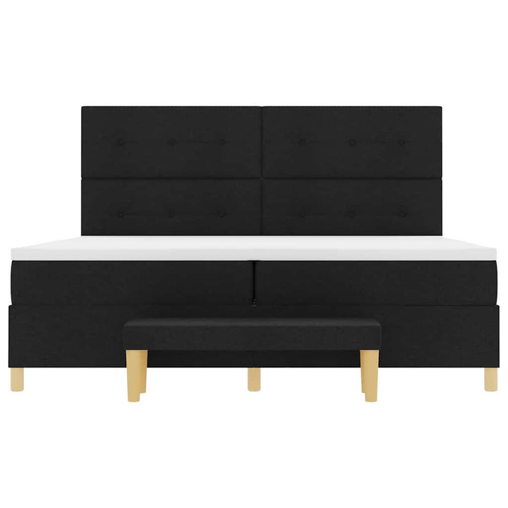Box spring seng med hovedgærde Sort 200 x 200 cm Stof