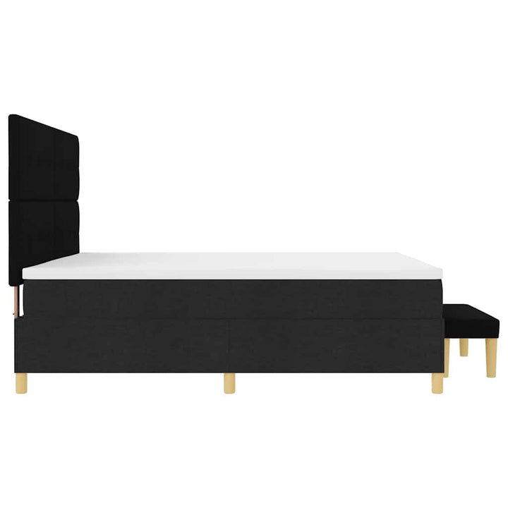 Box spring seng med hovedgærde Sort 200 x 200 cm Stof