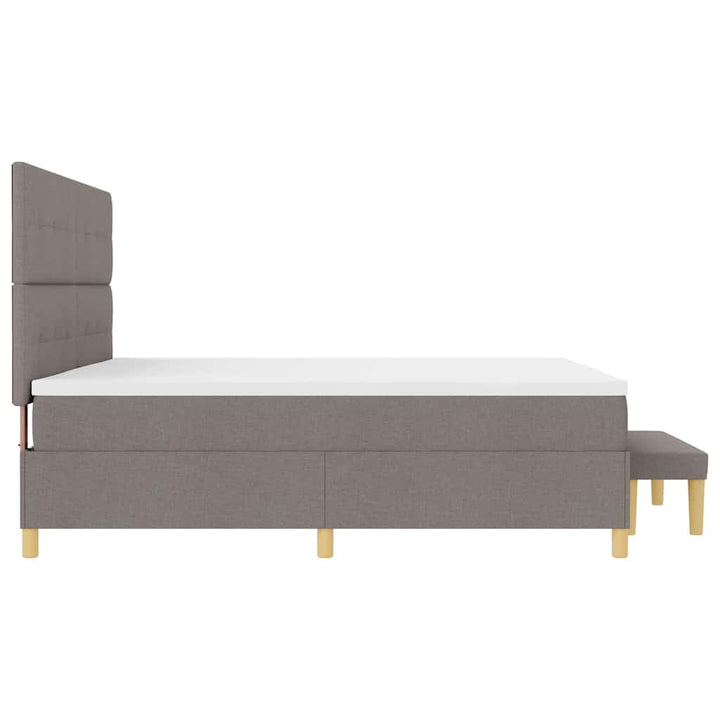 Box spring seng med hovedgærde Gråbrun 200 x 200 cm Stof