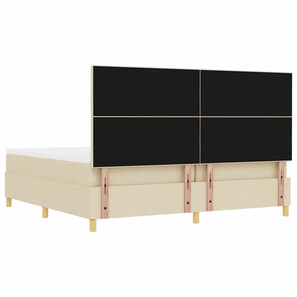 Box spring seng med madras Creme 200 x 200 cm Stof