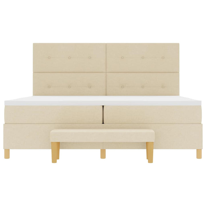 Box spring seng med madras Creme 200 x 200 cm Stof