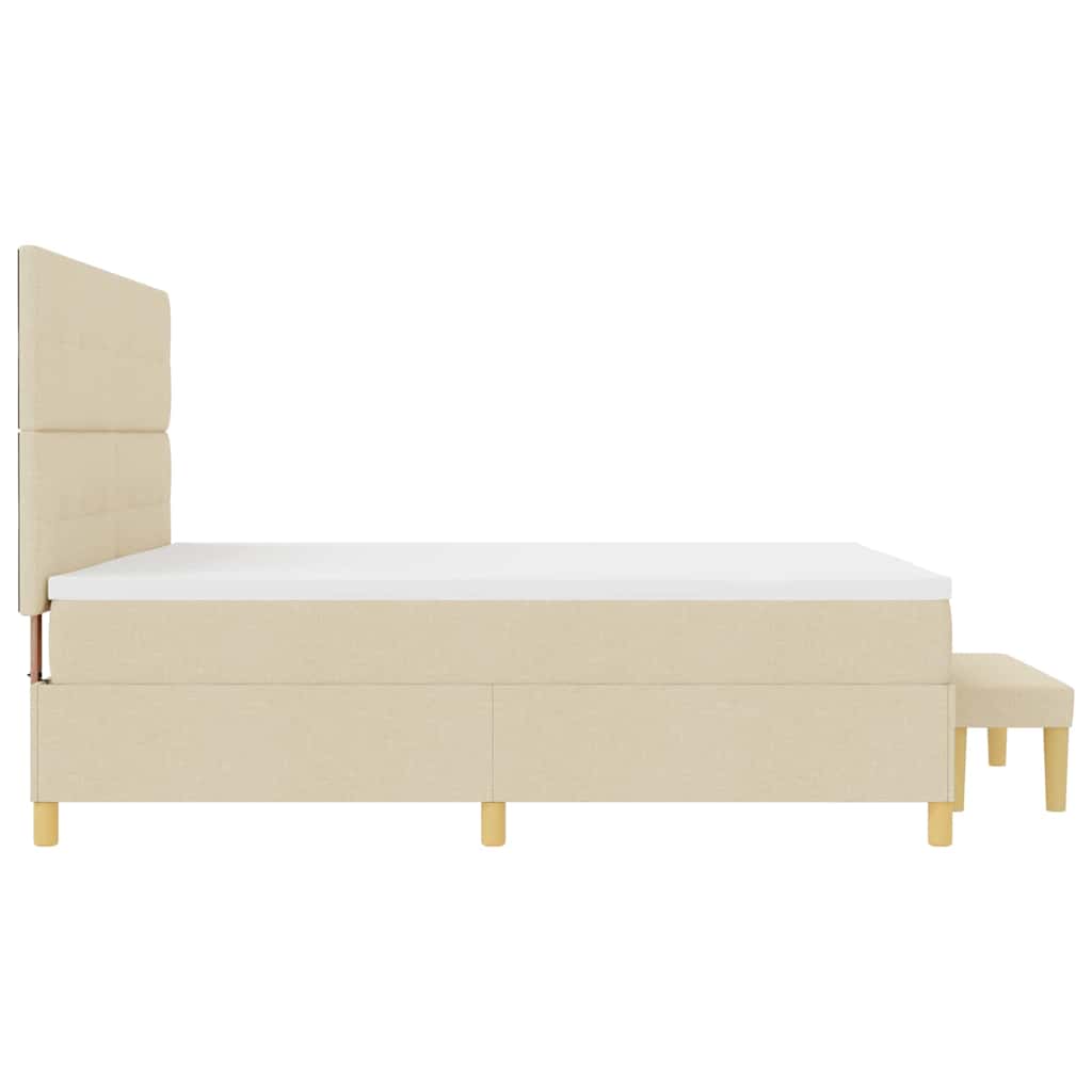 Box spring seng med madras Creme 200 x 200 cm Stof
