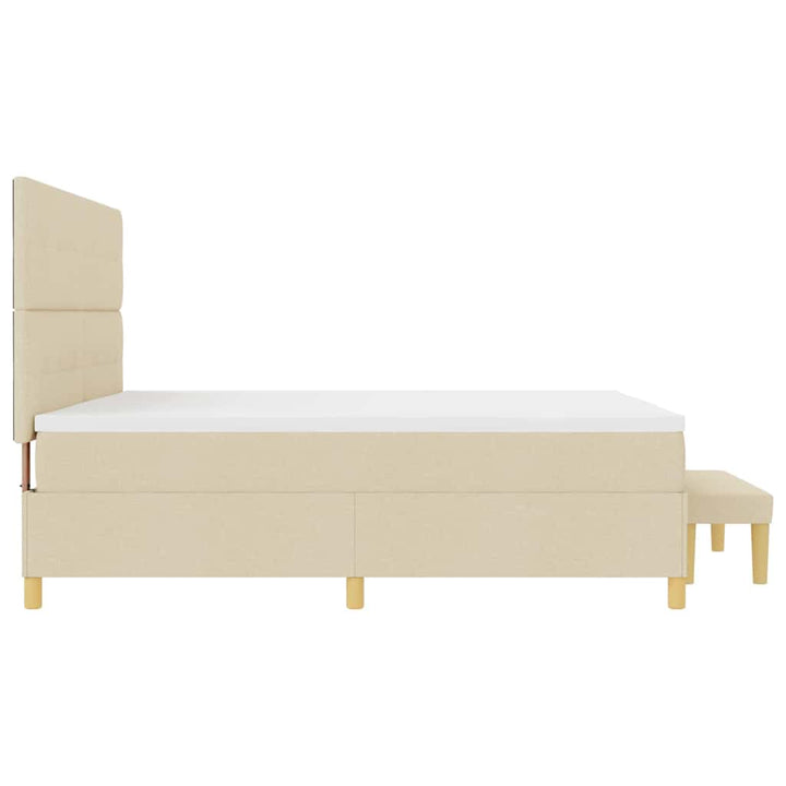 Box spring seng med madras Creme 200 x 200 cm Stof