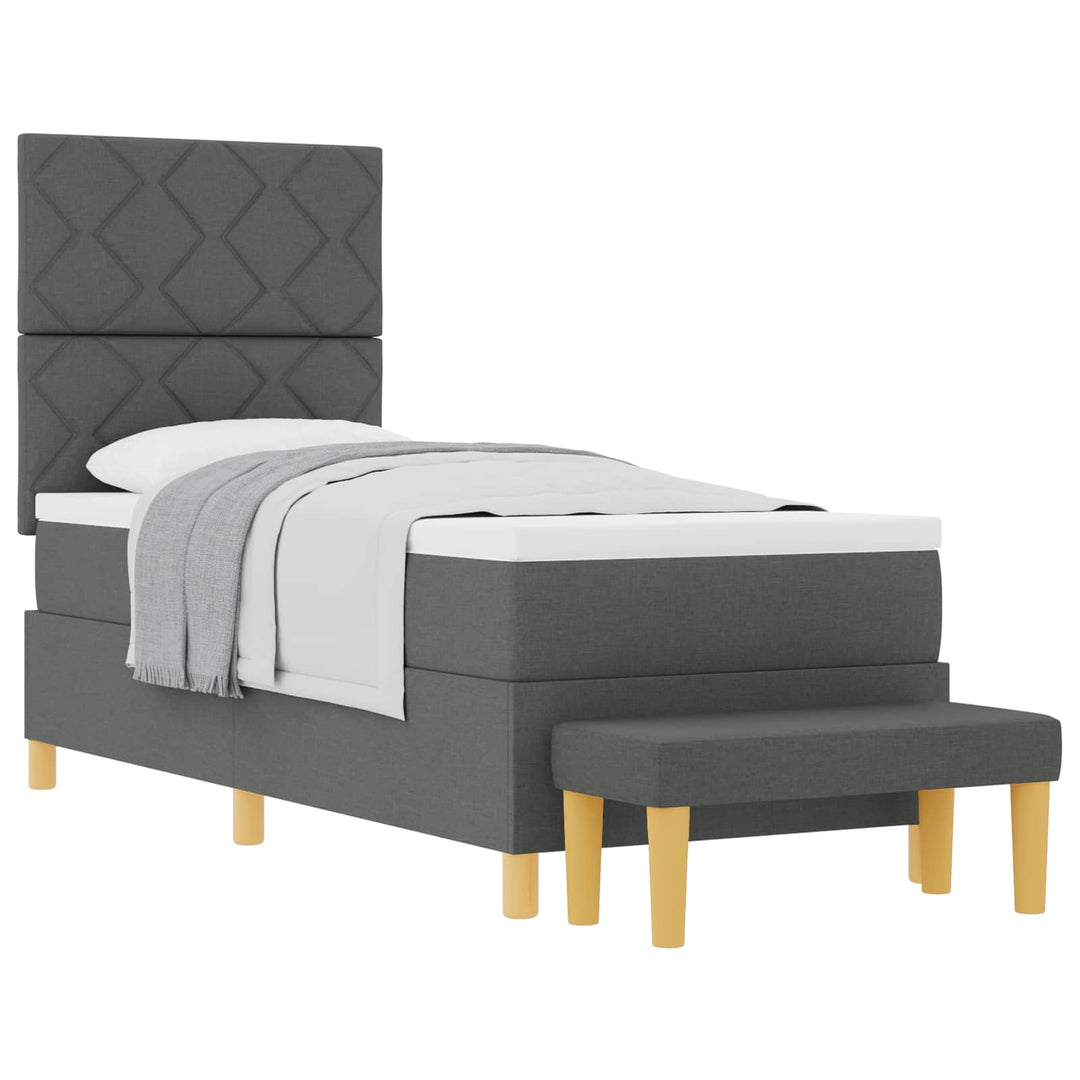 Box spring seng med hovedgærde Mørkegrå 200 x 80 cm Stof