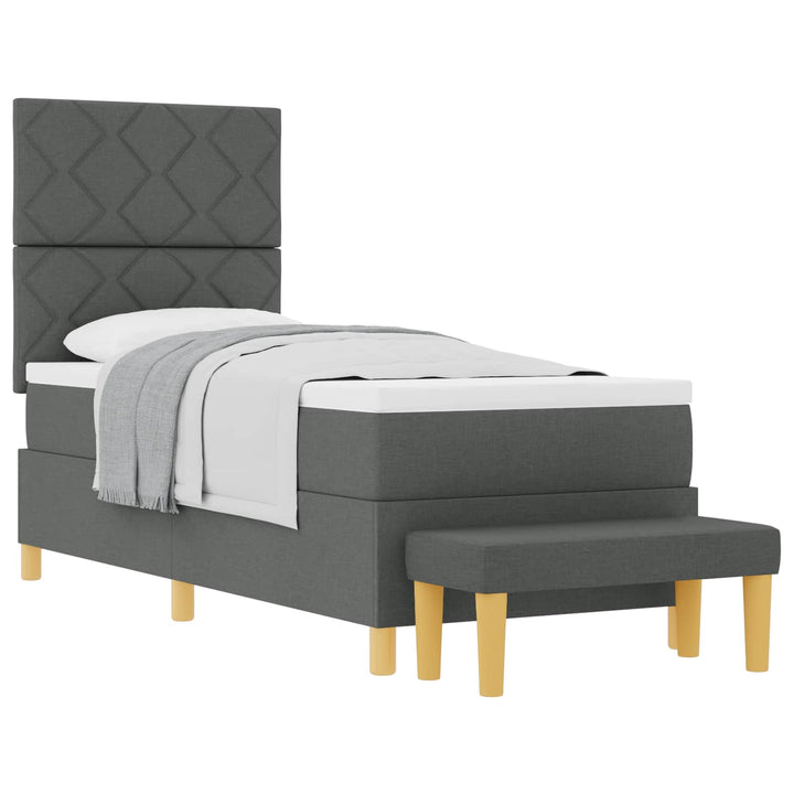 Box spring seng med hovedgærde Mørkegrå 200 x 80 cm Stof
