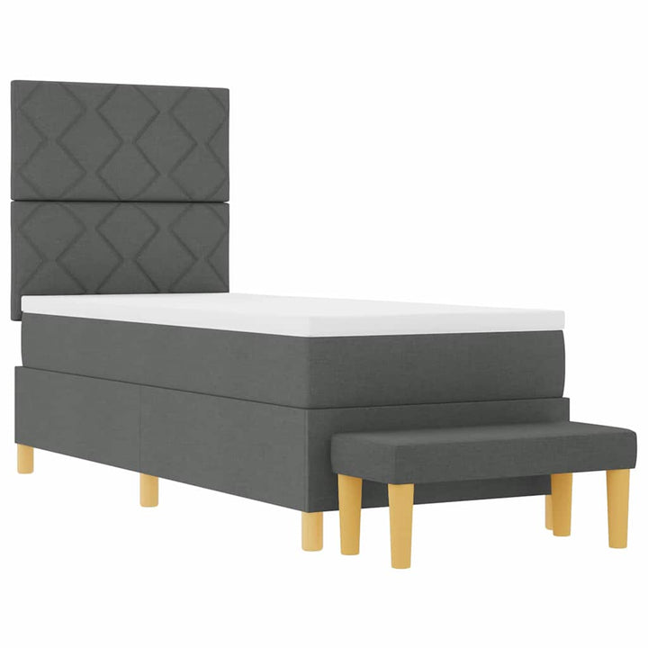 Box spring seng med hovedgærde Mørkegrå 200 x 80 cm Stof