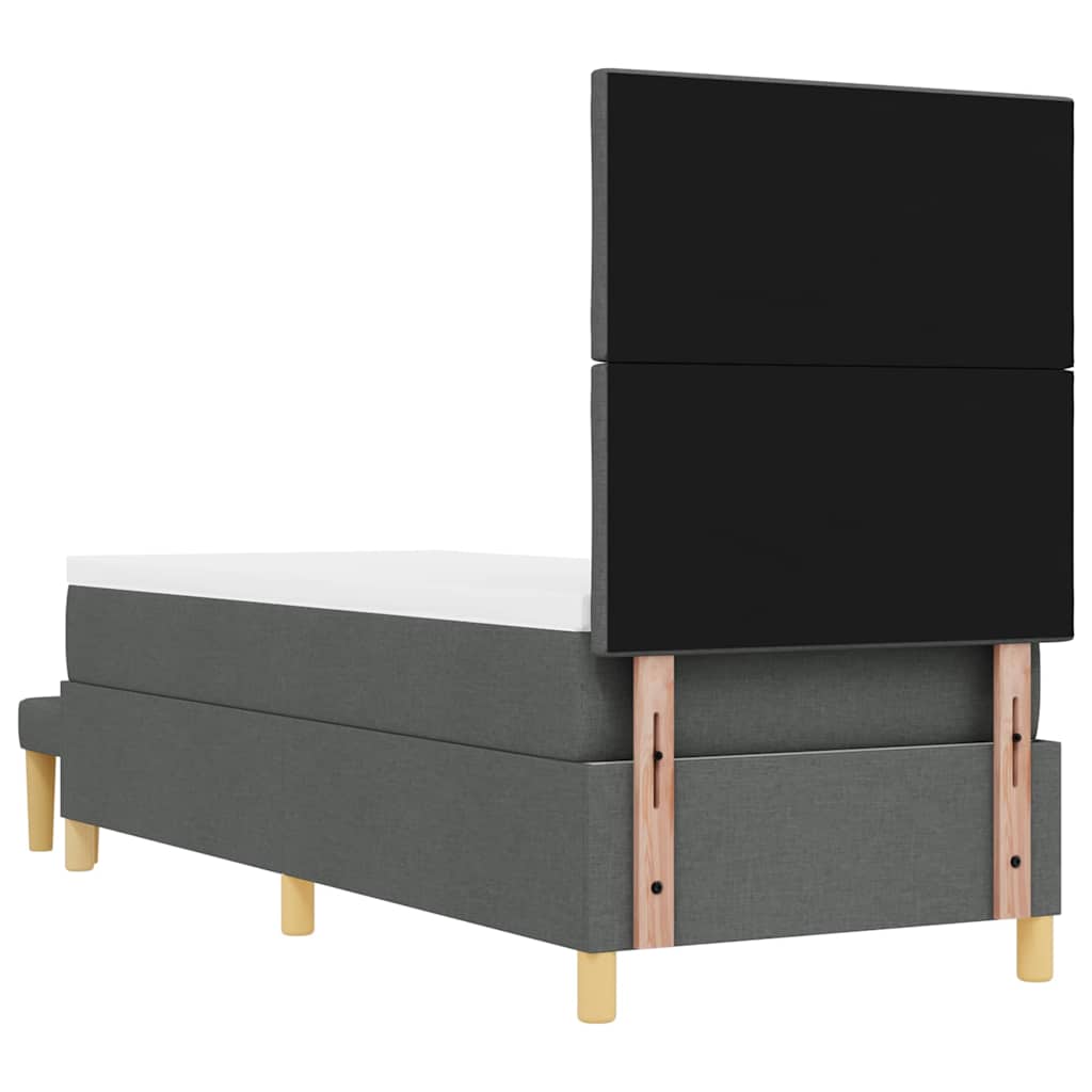 Box spring seng med hovedgærde Mørkegrå 200 x 80 cm Stof