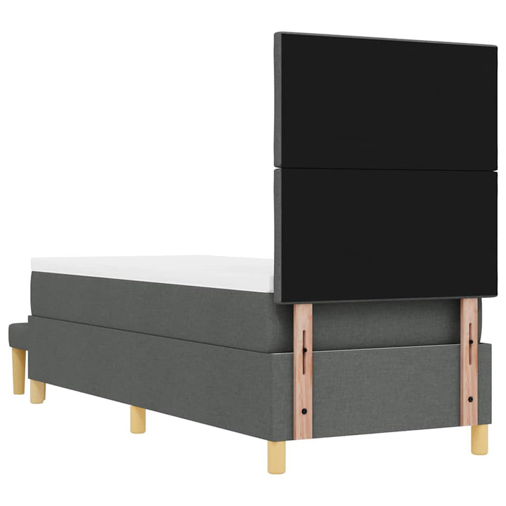 Box spring seng med hovedgærde Mørkegrå 200 x 80 cm Stof