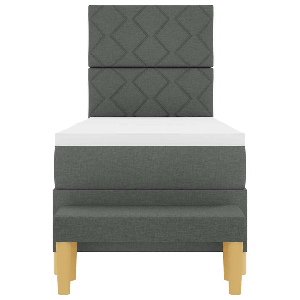 Box spring seng med hovedgærde Mørkegrå 200 x 80 cm Stof