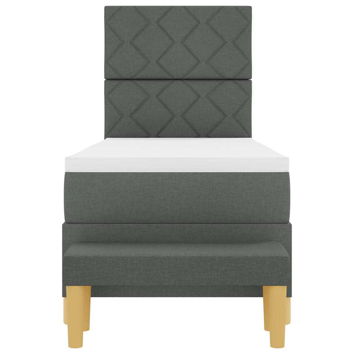 Box spring seng med hovedgærde Mørkegrå 200 x 80 cm Stof