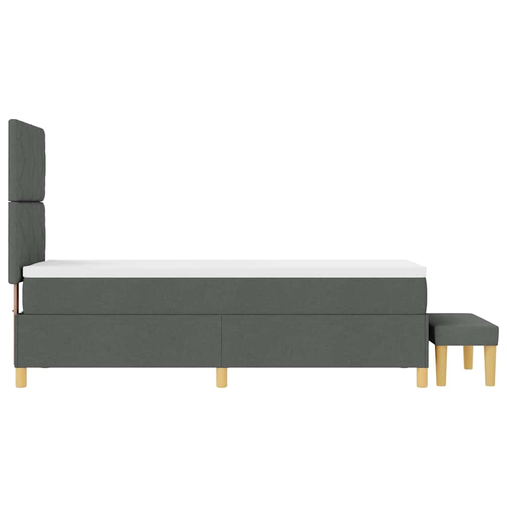 Box spring seng med hovedgærde Mørkegrå 200 x 80 cm Stof