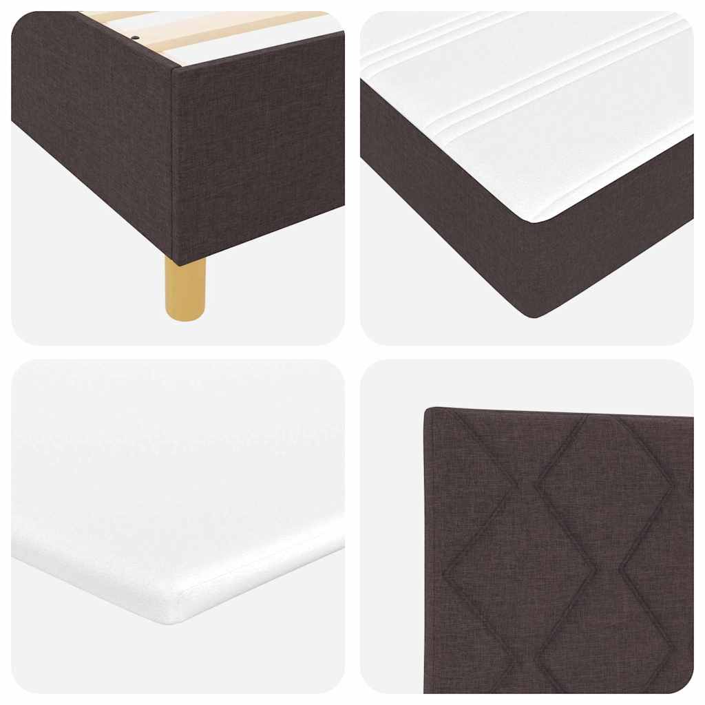 Box spring seng med hovedgærde Mørkebrun 200 x 80 cm Stof