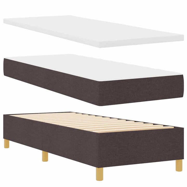 Box spring seng med hovedgærde Mørkebrun 200 x 80 cm Stof