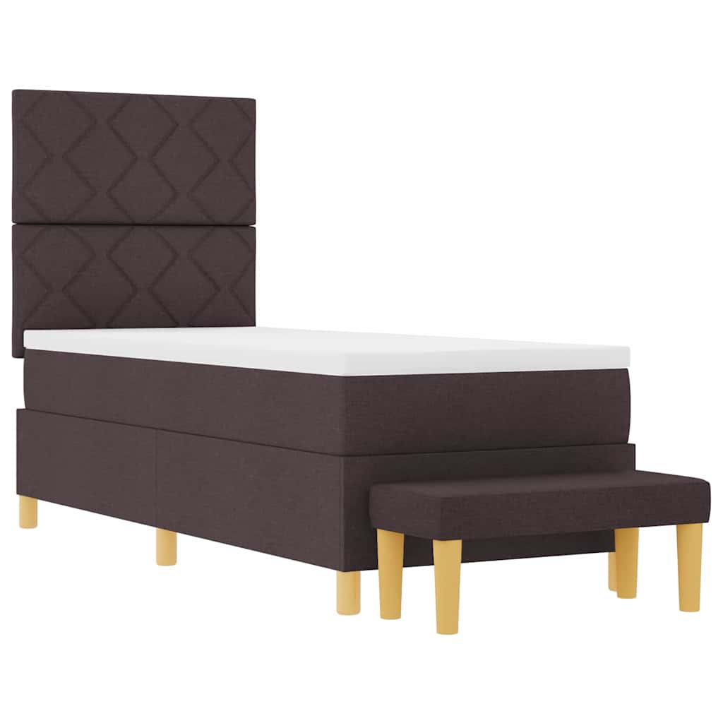 Box spring seng med hovedgærde Mørkebrun 200 x 80 cm Stof