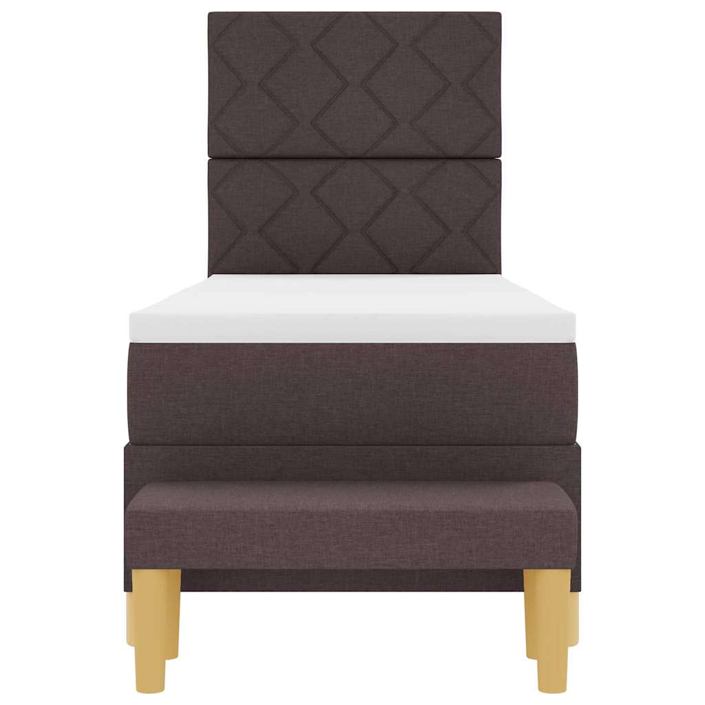 Box spring seng med hovedgærde Mørkebrun 200 x 80 cm Stof